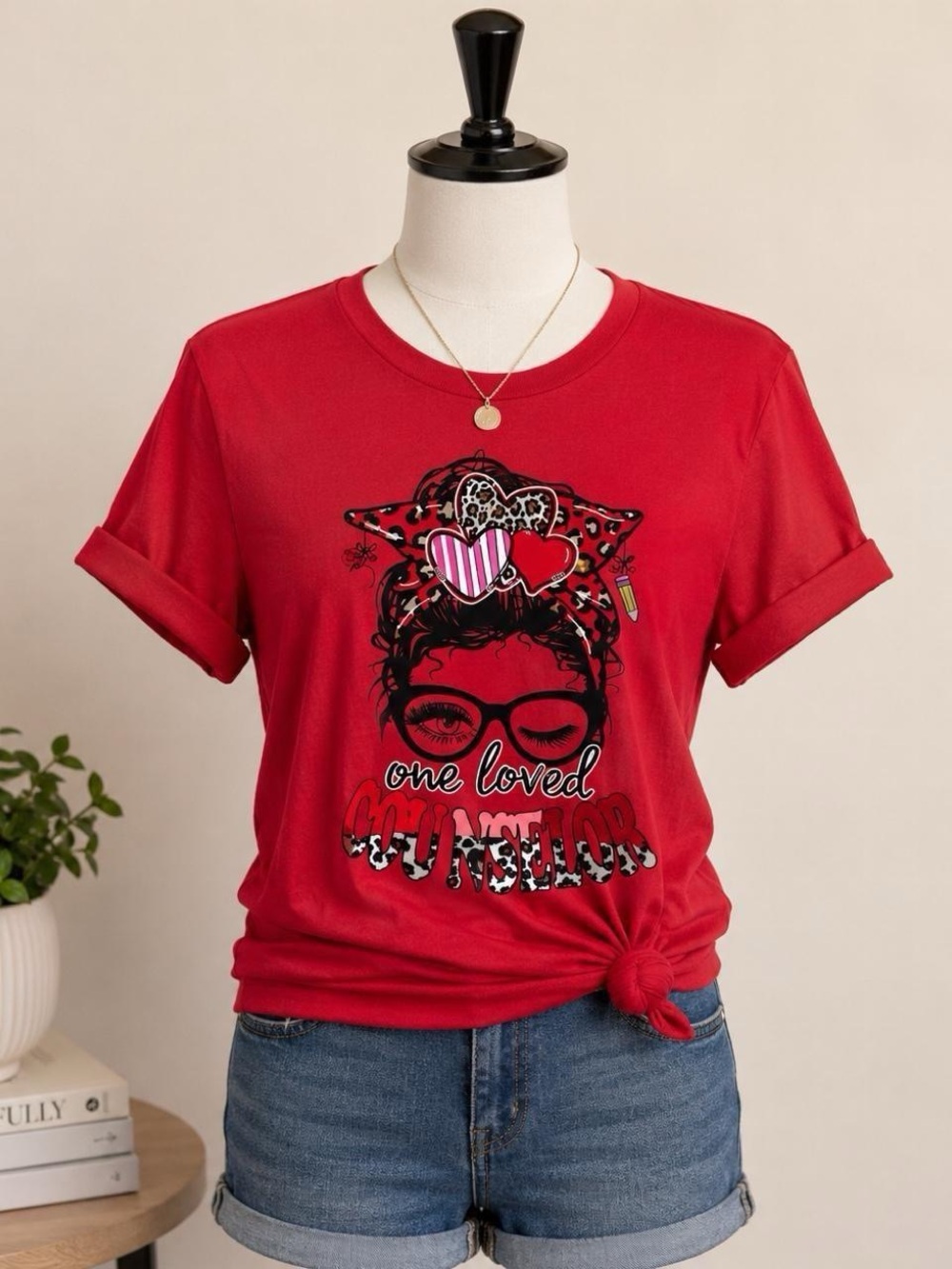 Red Graphic Crewneck Tee - One Loved Collection